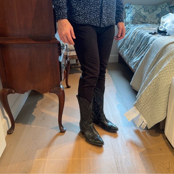 Rivers Boots - Black Lizard Western Boots Mens 11 Handmade Exotic Cowboy - Picture 5 of 8